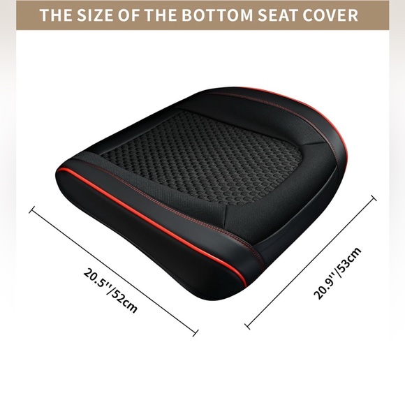 LSRRDL 2 Piece Deluxe Leather Front Car Bottom Seat Covers, Car Seat Protector - Picture 5 of 6